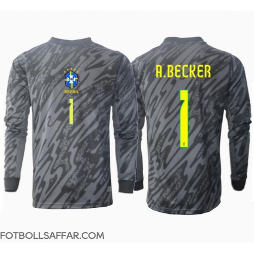 Brasilien Alisson Becker #1 Målvakt Bortatröja Copa America 2024 Långärmad